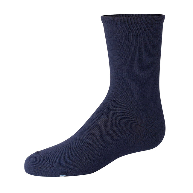 Hanes Girls' Uniform, Plain, Knit Crew Socks for School Or Play, 10-Pairs, Navy, 10.5-4