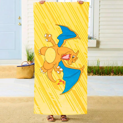Pokemon Charizard Fire Kids Cotton Beach Towel, 58 x 28 Inch, Soft & Absorbent Pool, Bath & Beach Towel (Officially Licensed Product) by Franco