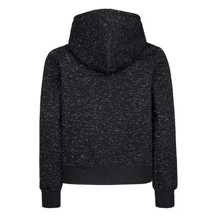 Hurley Girls' One and Only Pullover Hoodie, Black/Silver, Medium