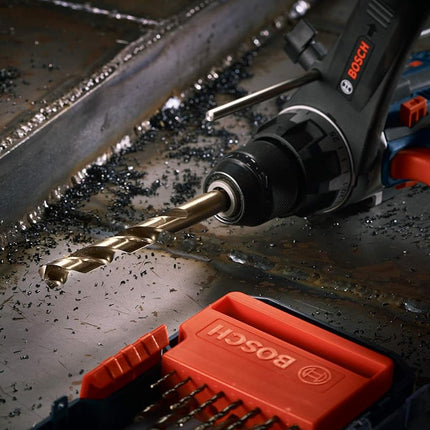 BOSCH CO2155B 1-Piece 7/16 in. x 5-1/2 in. Cobalt M42 Metal Drill Bit with Three-Flat Shank for Drilling Applications in Stainless Steel, Cast Iron, Titanium, Light-Gauge Metal, Aluminum