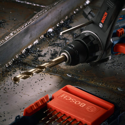 BOSCH CO2151B 1-Piece 3/8 in. x 5 in. Cobalt M42 Metal Drill Bit with Three-Flat Shank for Drilling Applications in Stainless Steel, Cast Iron, Titanium, Light-Gauge Metal, Aluminum
