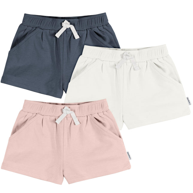 Gerber Baby-Girls 3-Pack Knit Shorts, White, 3T