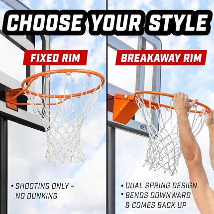 GoSports Regulation 18 Inch Steel Basketball Rim-Use for Replacement or Garage Mount