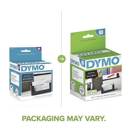 DYMO Authentic White 2x3-1/2" Card Stock 300 Per Roll