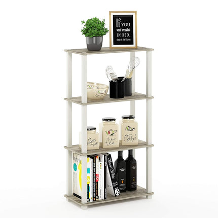 Furinno TURN-S-TUBE Storage Shelves, 4-Tier Book S