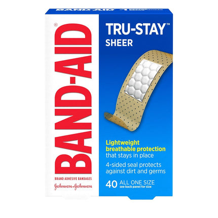 Band-Aid Brand Tru-Stay Sheer Strips Adhesive Band