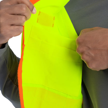 Chaleco de seguridad Wrangler para hombre de alta visibilidad, amarillo de seguridad, mediano