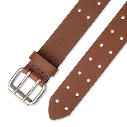 Dickies Men's Double Prong Fully Adjustable Leather Belt, Tan, 34