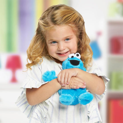 Just Play Sesame Street Friends 8-inch Cookie Monster Plush Stuffed Animal, Recycled Filling, Kids Toys for Ages 18 Month, Blue
