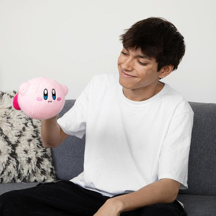 TOMY Nuiguru Knit Kirby Plush - Hovering Kirby Plushie - Knit Plushies - Collectible Stuffed Animals - Soft Cute Plushies and Kids Valentine's Day Gifts - 6 Inch