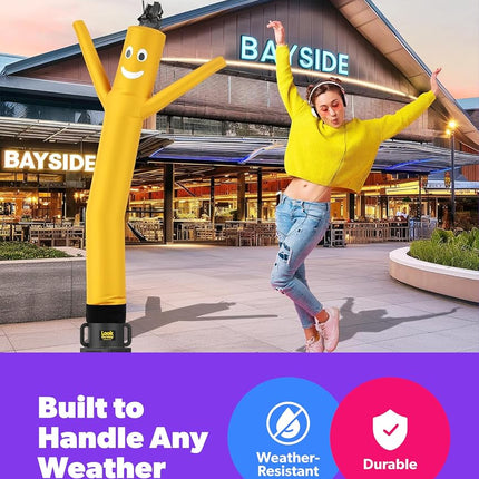 LookOurWay Air Dancers Wacky Waving Inflatable Tube Man Attachment - 7 Feet Tall Advertising Air Dancer Waving Man Inflatable Tube Guy - Blower Not Included - Yellow