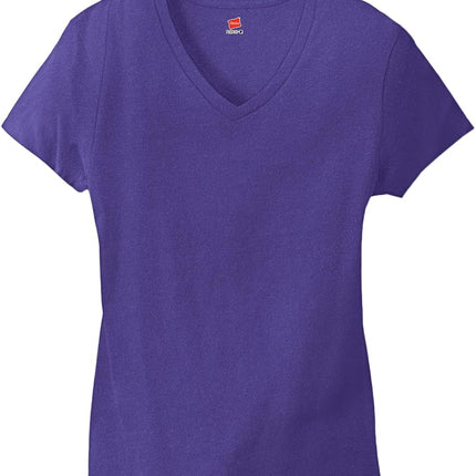 Hanes womensOS04V2Short Sleeve V-Neck T-Shirt Short Sleeve T-Shirt - - Small Purple