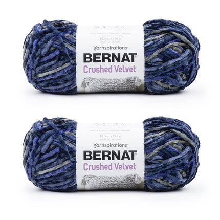 Bernat Crushed Velvet Navy Yarn - 2 Pack of 300g/1