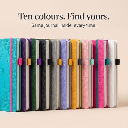 A5 Bullet Dotted Journal Notebook by STM | Thick Bleedproof 120gsm Paper, 215 Pages | Lay Flat Vegan Leather Hardcover | 2 Bookmarks, Printed Page numbers | Black Pen | 5.75 x 8.5 in | Pink