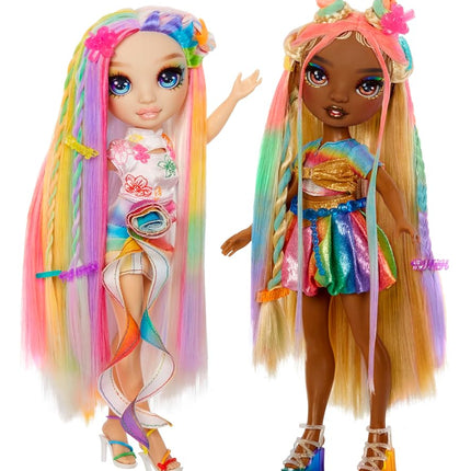 Rainbow High Hair Chalk & Style Doll - Meline - 28 cm Rainbow & Gold Doll, Washable Hair Chalk, Colour, Style, Play, Rinse, & Repeat, for Children Ages 4 to 12+