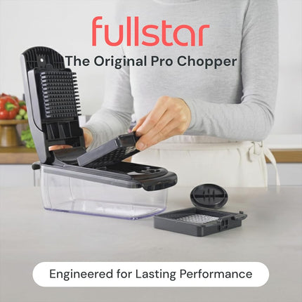 Fullstar Vegetable Chopper & Slicer - Onion & Veggie Chopper with Container - 2 in 1 Kitchen Gadget - Black