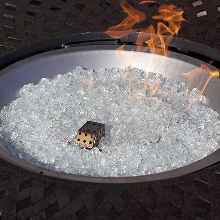 Premium Sparkling Reflective Tempered Fire Glass for Outdoor Fireplace Gas or Propane Fire Pits Easy to Install & Stimulate Viewing Experience - 10 Lbs - Crystal Clear