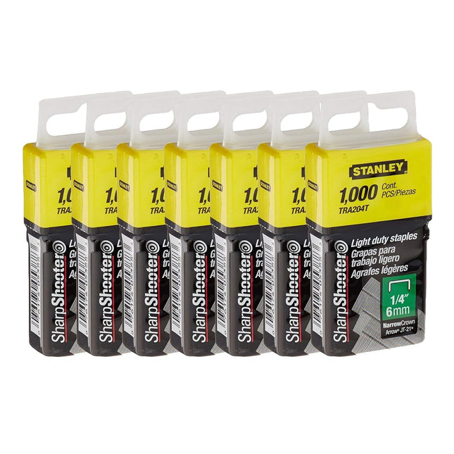 Stanley TRA204T 1,000 Units 1/4-Inch (6mm) Light Duty Staples (Pack of 7)
