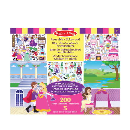 Lot de blocs de gommettes réutilisables Melissa & Doug – Fée, Princesse, Habillage et Maison de jeu