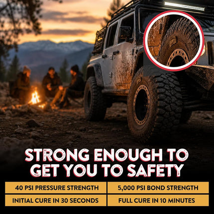 GlueTread External Patch Kit - for Tubeless Tires - No Need to Remove Tire - Kit Includes Enough Material to Patch 4 Tires - ATV Sidewall Repair Kit