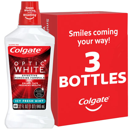 Colgate Optic White Whitening Mouthwash, Fresh Min
