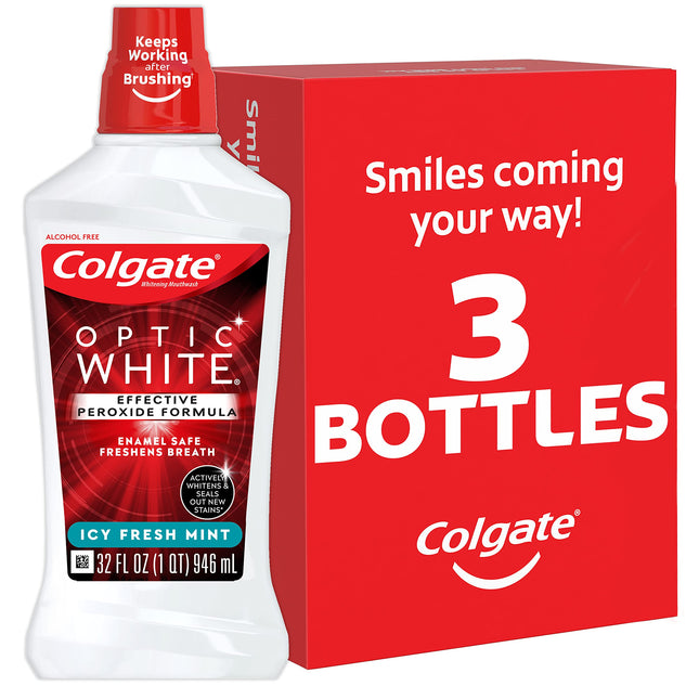 Colgate Optic White Whitening Mouthwash, Fresh Min
