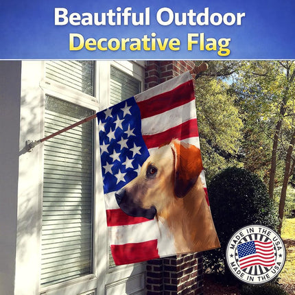 Caroline's Treasures CK6436CHF Black Mouth Cur Dog American Flag Flag Canvas House Size, Large, multicolor