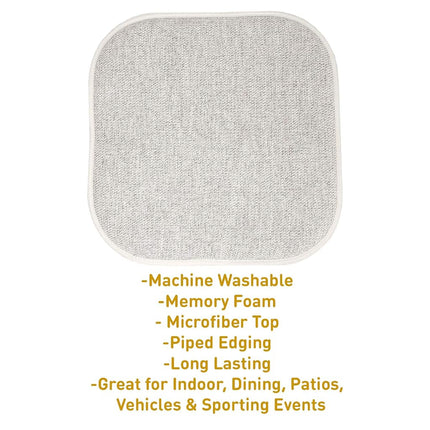 Sweet Home Collection Chair Cushion Memory Foam Pads Honeycomb Pattern Slip Non Skid Rubber Back Rounded Square 16" x 16" Seat Cover, Broadway Multi Blue - 12 Pack