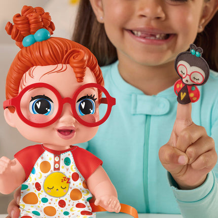 Set de muñeca bebé Baby Alive Lil Dreamer Dottie Doodle, pelo rojo, temática divertida de pijamada, juguetes preescolares para niñas y niños de 3 años en adelante