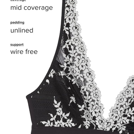 Wacoal womens852191Embrace Lace Wire Free Soft-Cup Bralette Bra - Black - 38A