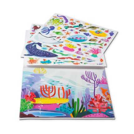 Melissa & Doug Bloc de actividades de pegatinas reutilizables - Bajo el mar - Certificado FSC