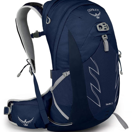 Mochila de senderismo para hombre Osprey Talon 22L con cinturón lumbar, azul cerámica, S/M