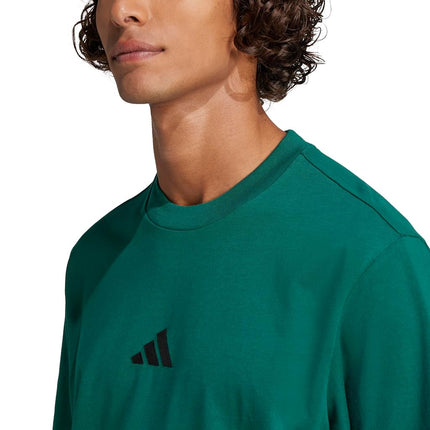 adidas Men's Essentials Small Logo Single Jersey T-Shirt, Collegiate Green/Black, XX-S