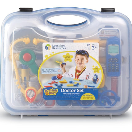 Learning Resources Pretend & Play Doctors Set - Multi-Coloured Complete Toy Dr Medical Kit for Kids