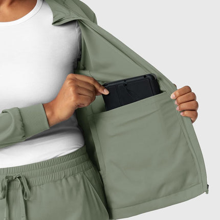 WonderWink womens Jacket, Sage, Large