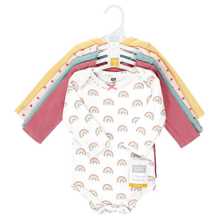 Hudson Baby Unisexo Bebé Bodys de Manga Larga Térmicos, Creative Rainbows, 9-12 Meses, Creative Rainbows, 9-12 Meses