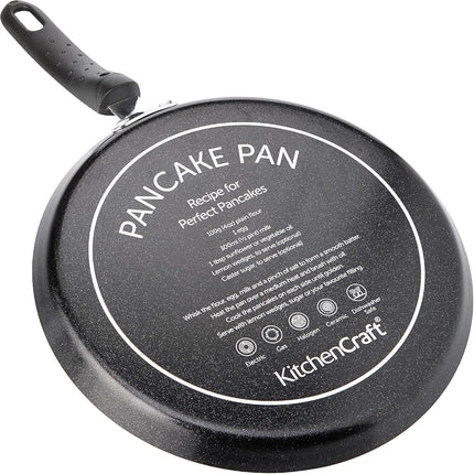 KitchenCraft Crepe/Pancake Pan 24cm, Tagged, Black