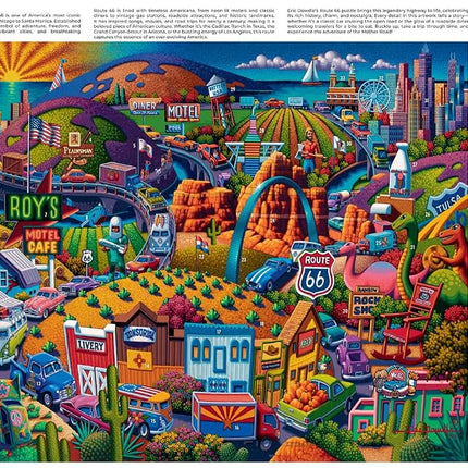 Buffalo Games - Eric Dowdle - Get Your Kicks on Route 66-1000 Piece Jigsaw Puzzle for Adults - Challenging Puzzle Perfect for Game Nights - Finished Size is 26.75 x 19.75