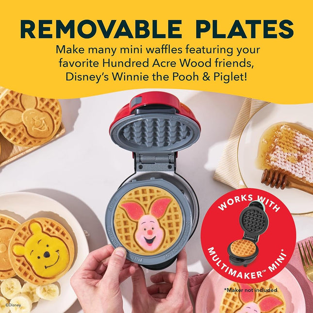 Disney | DASH Removable Ceramic Waffle Plates 2-Pack for the MultiMaker® Mini Maker System (Winnie & Piglet)