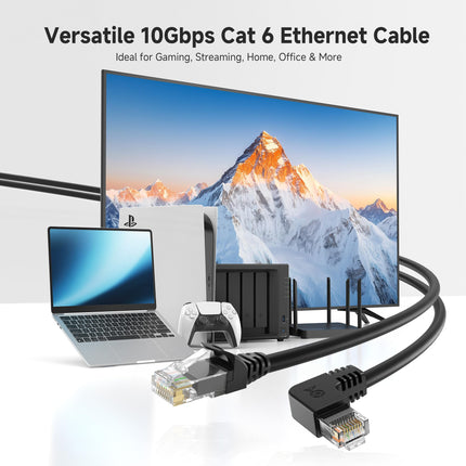 Cable Matters Paquete combinado Cat 6 de 90 grados, cable Ethernet Cat6 en ángulo recto de 0,91 m (cable Cat6 en ángulo izquierdo + ángulo recto)