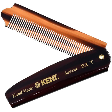 Peine para el cabello Kent 82T y alisador de barba - Peine plegable de dientes anchos cortado con sierra para desenredar (4") (PAQUETE DE 6)