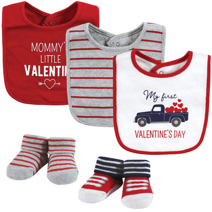 Hudson Baby Unisex Baby Cotton Bib and Sock Set, V