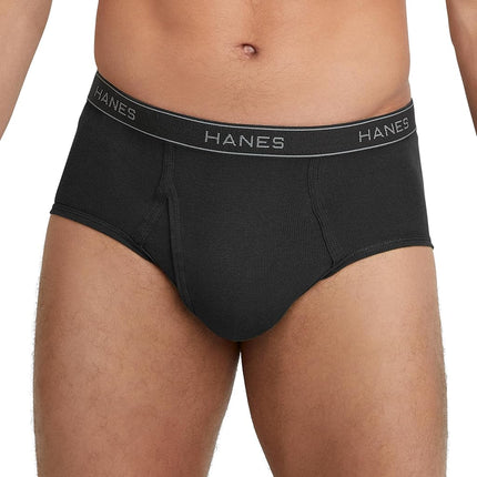Hanes Men's Moisture-Wicking Cotton Briefs, Available in White and Black, Multi-Packs Available, Black - 9 Pack, S