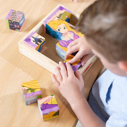 Melissa & Doug Disney Princess Wooden Toy Cube Puzzle Blocks for Boys and for Girls 3+ - FSC Certified