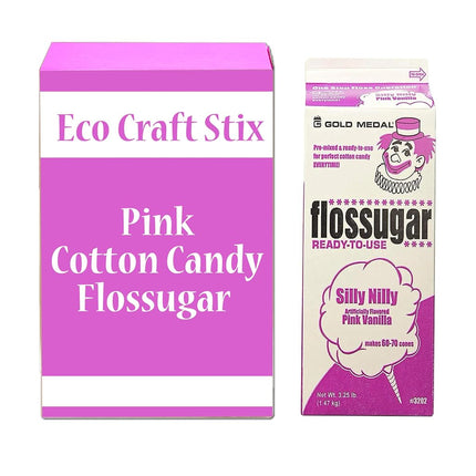 Algodón de azúcar en hebras Eco Craft Stix-1 paquete de algodón de azúcar rosa 1 paquete.