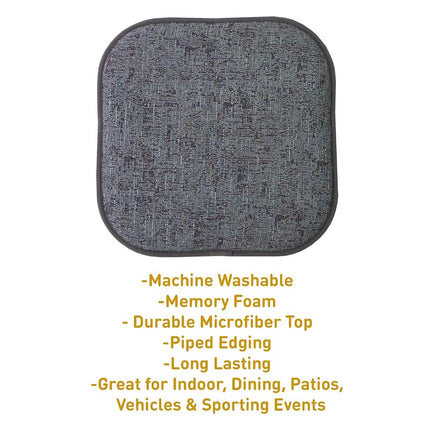 Sweet Home Collection Chair Cushion Memory Foam Pads Honeycomb Pattern Slip Non Skid Rubber Back Rounded Square 16" x 16" Seat Cover, 2 Pack, Broadway Multi Blue