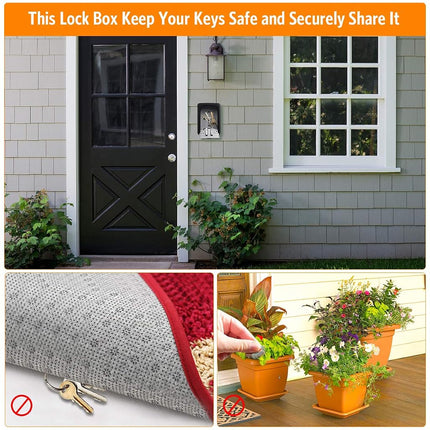 Key Lock Box Wall Mounted, Fayleeko 4 Digit Combination Lockbox for Outside, House Keys - 5 Keys Capacity, Key Safe Security Storage Lock Box for Indoor, Outdoor, Garage, Garden, Store (Grey, 2Pack)