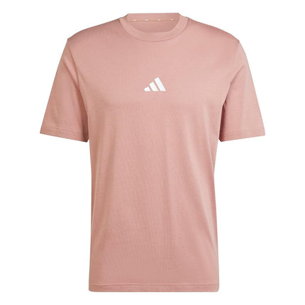 adidas Essentials Men's Small Logo Single Jersey T-Shirt, Warm Tone/White, S