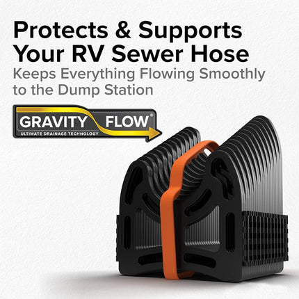 Camco 15-Foot Sidewinder RV Sewer Hose Support | Features a Lightweight, Flexible, and Durable Frame | Curves Around Obstacles | Black (43043)