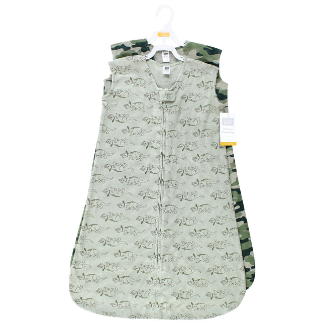 Hudson Baby Saco de dormir térmico sin mangas unisex para bebé, paquete de 2, dinosaurio salvia, 6-12 meses, dinosaurio salvia, 6-12 meses